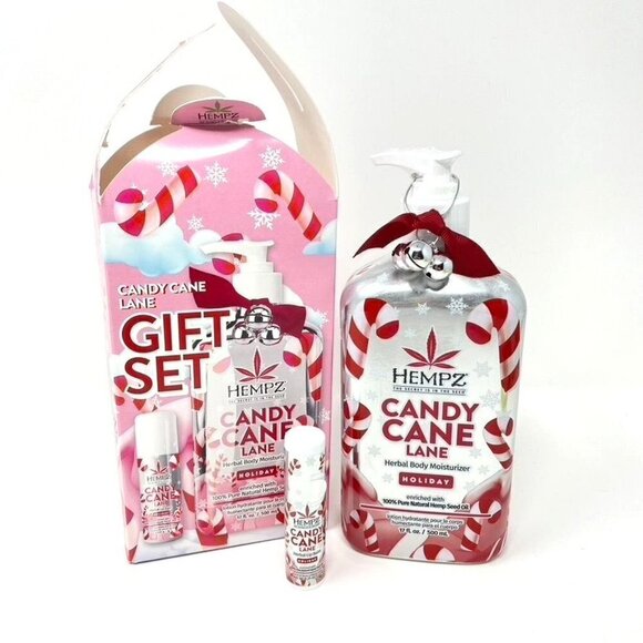 HEMPZ Candy Cane Lane Gift Set Limited Edition Body Lotion Lip Balm - Picture 3 of 8